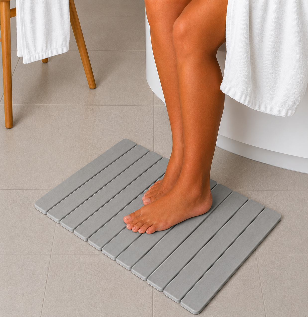 Alfombra Diatomita 60x39 - Plegable Gris