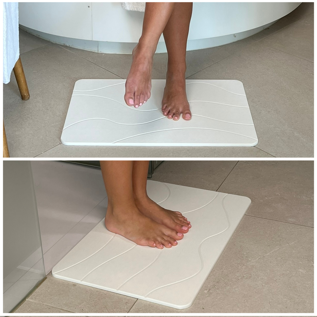 Alfombra Diatomita 60x39 - Waves Blanco