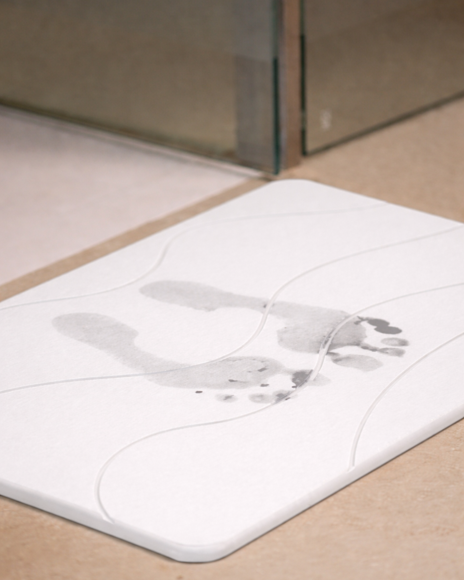 Alfombra Diatomita 60x39 - Waves Blanco