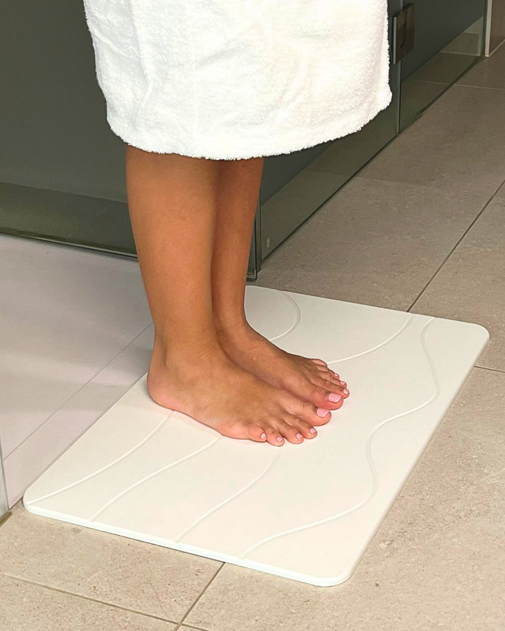 Alfombra Diatomita 60x39 - Waves Blanco