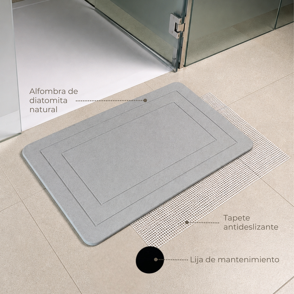 Alfombra Diatomita 60x39 - Cuadrados