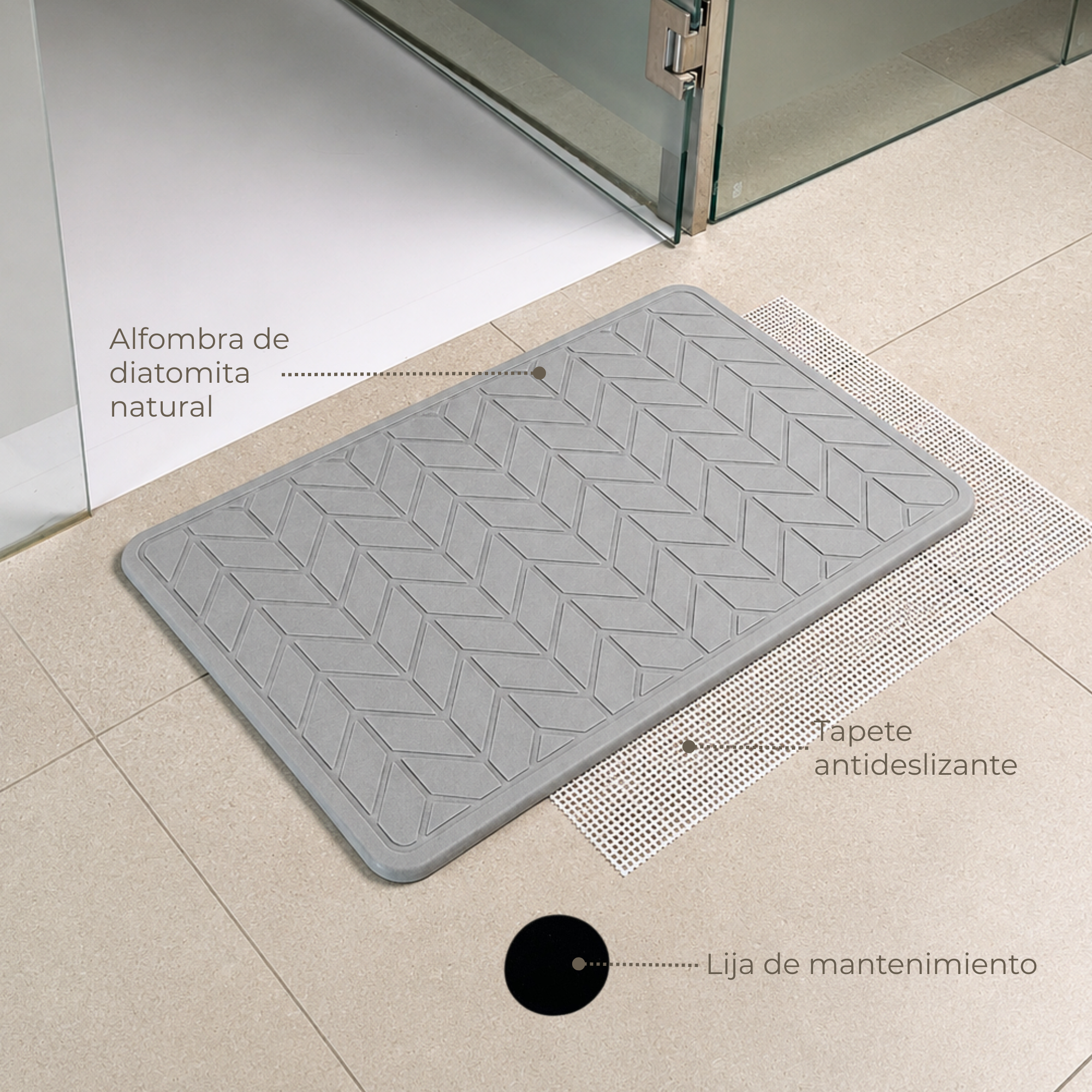 Alfombra Diatomita 60x39 - Flechas