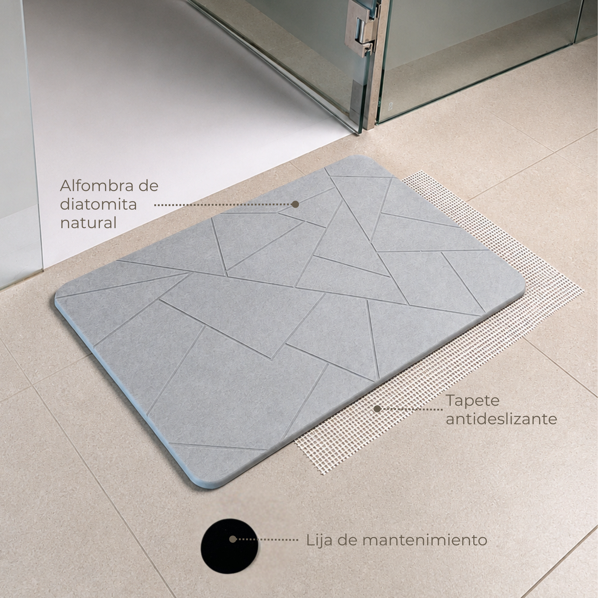 Alfombra Diatomita 60x39 - Mosaico