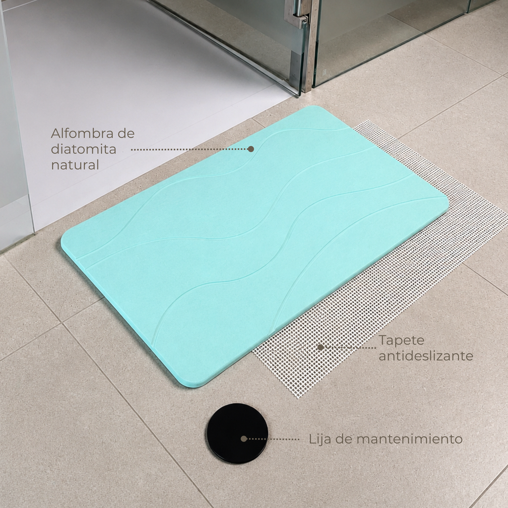 Alfombra Diatomita 60x39 - Waves Verde