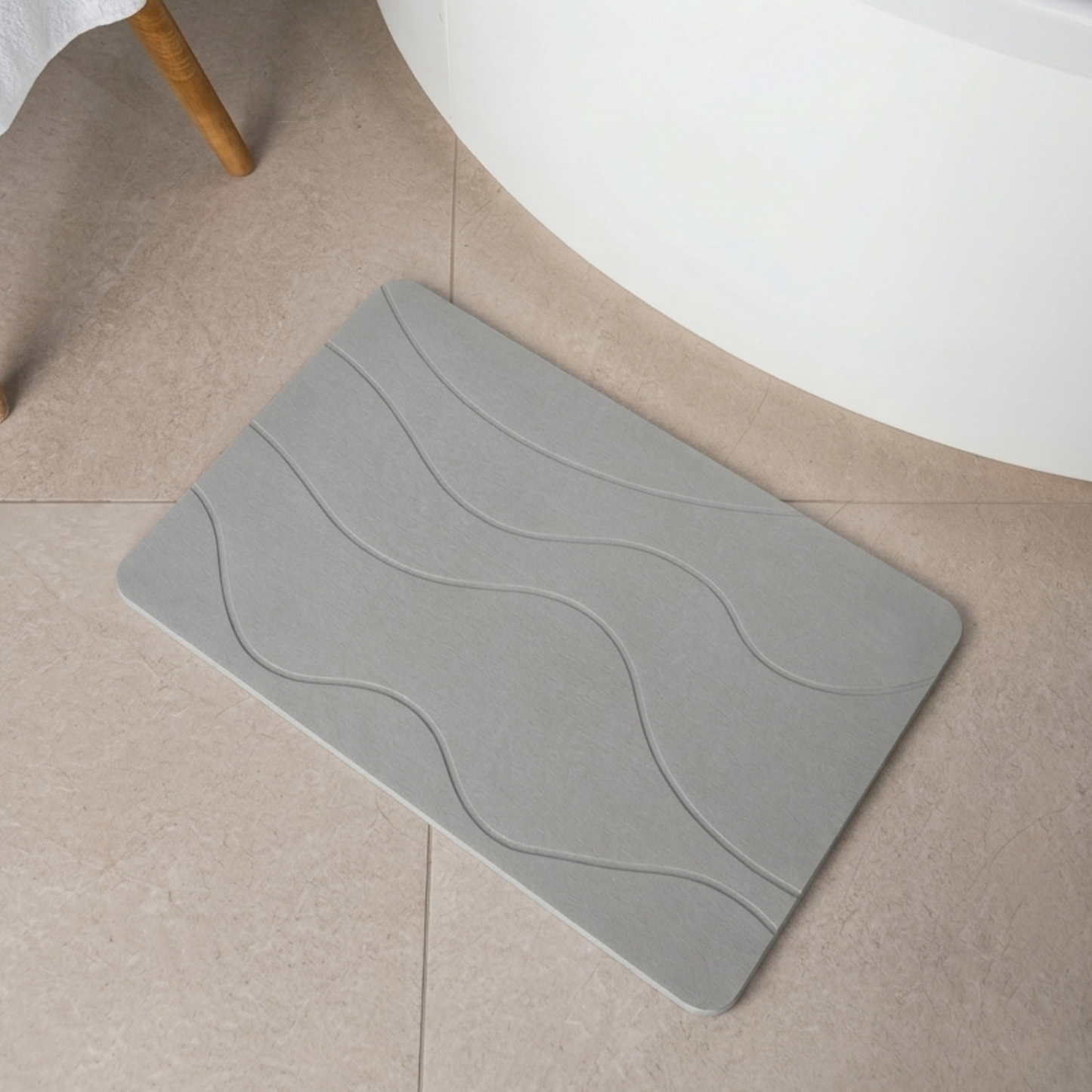 Alfombra Diatomita 60x39 - Waves gris