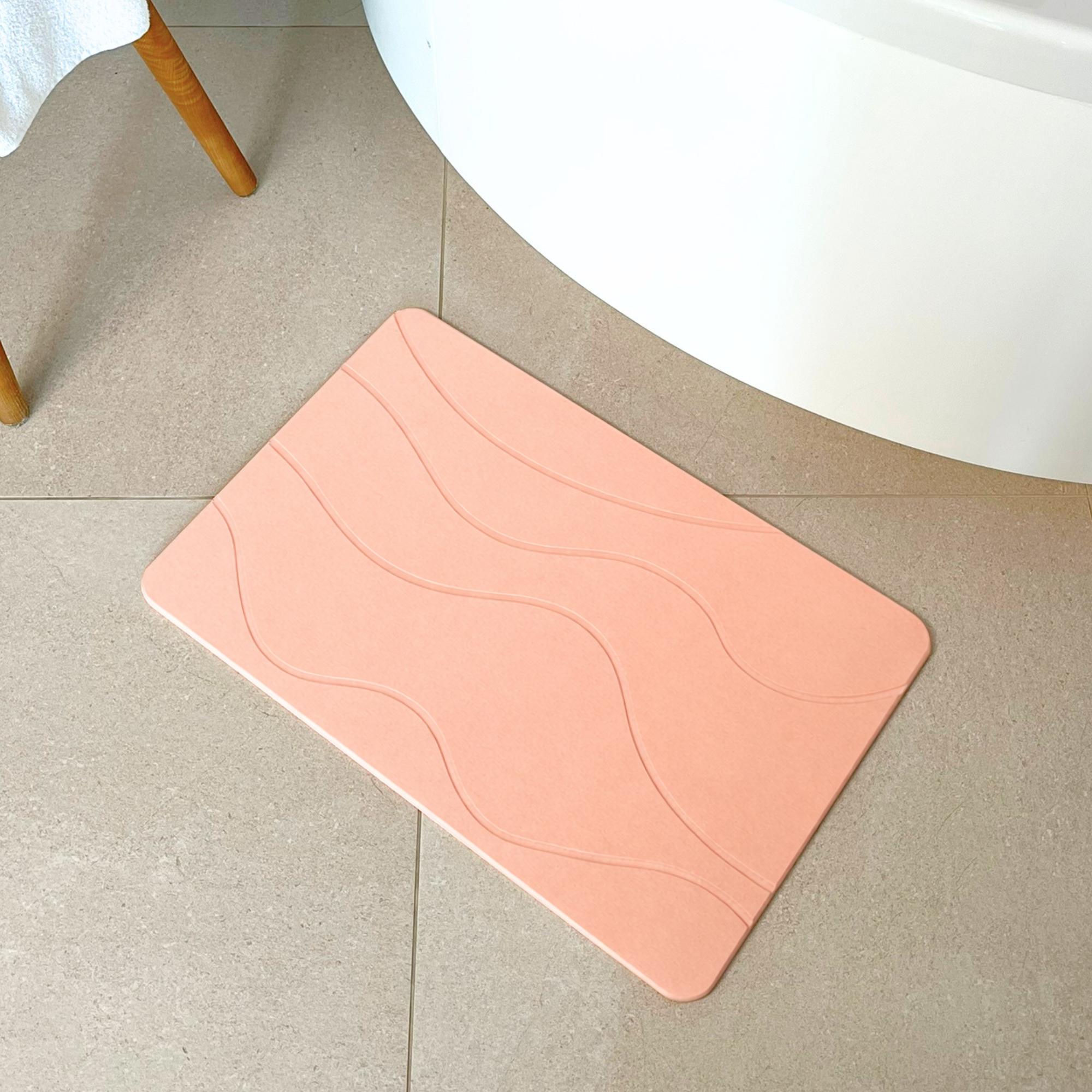 Alfombra Diatomita 60x39 - Waves rosa