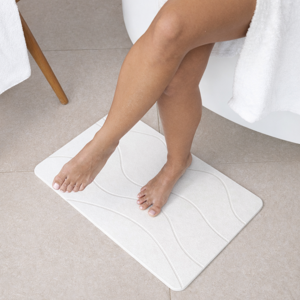 Alfombra Diatomita 60x39 - Waves Blanco